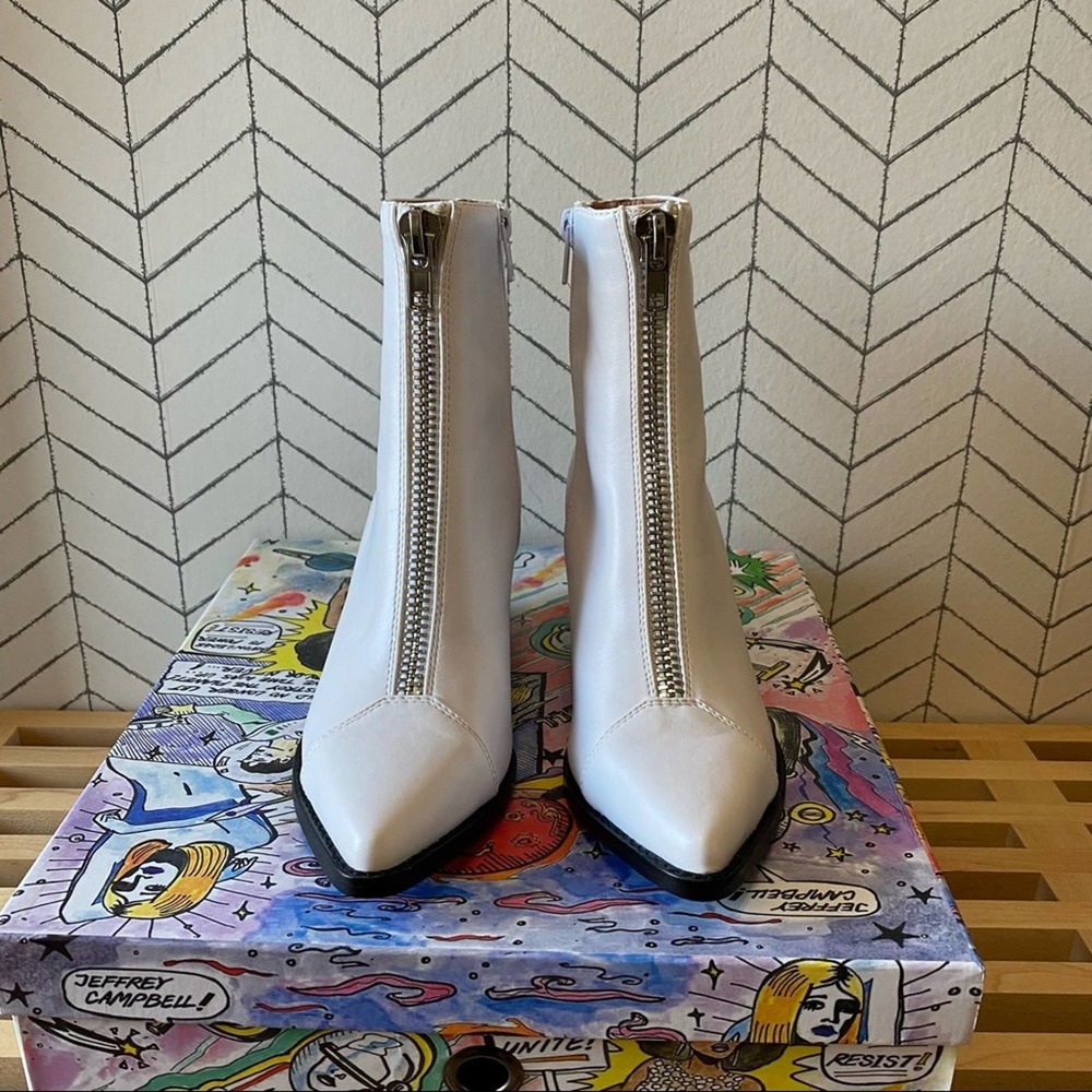 JEFFREY CAMPBELL Landyn zip front boot booties white 6.5 brand new - Picture 3 of 8